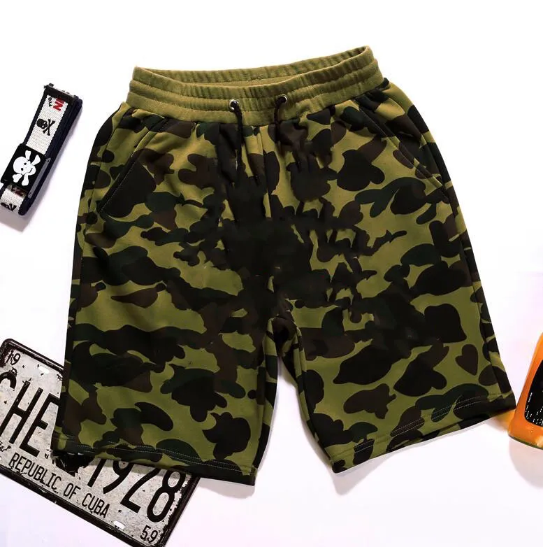 Flut marke Männer Kordelzug Hosen Camouflage Herren Designer Shorts 5 Farben Vintage Mund Männliche Kurze Jogger