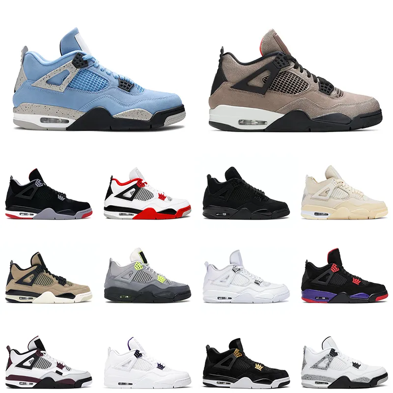 Jumpman 4 Basketbalschoenen Mannen Dames 4S Black Cat 2021 University Blue Fire Red White Oreo Cool Gray Mens Trainer Sports Sneakers