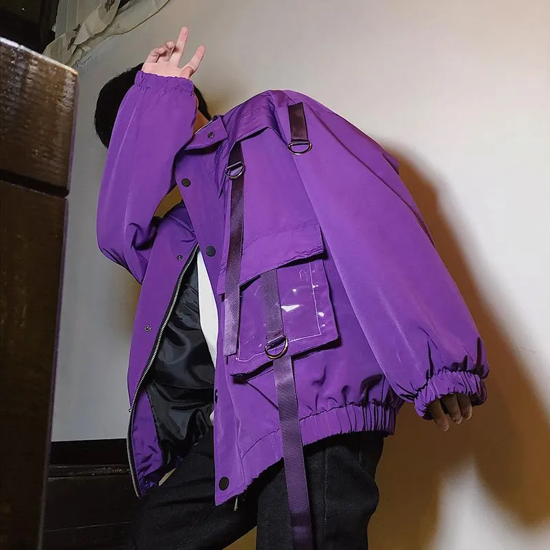 Harajuku Style Mens Streetwear Jacket With Mulit Pockets Harajuku Style Mens Streetwear Jacket With Mulit Pockets