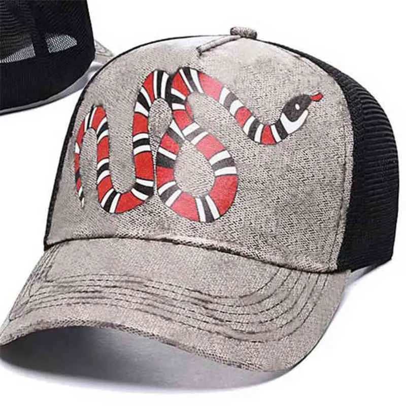 2021 Designer Mens Baseball Caps woman Brand Tiger Head Hats bee snake Embroidered bone Men Women casquette Sun Hat gorras Sports mesh trucker Cap