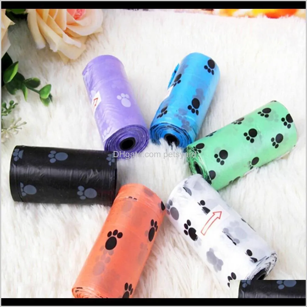 1 roll colorful dog waste poop bags dog bag cat waste pick up clean car travel cleaning bags poop bag car cleaning products