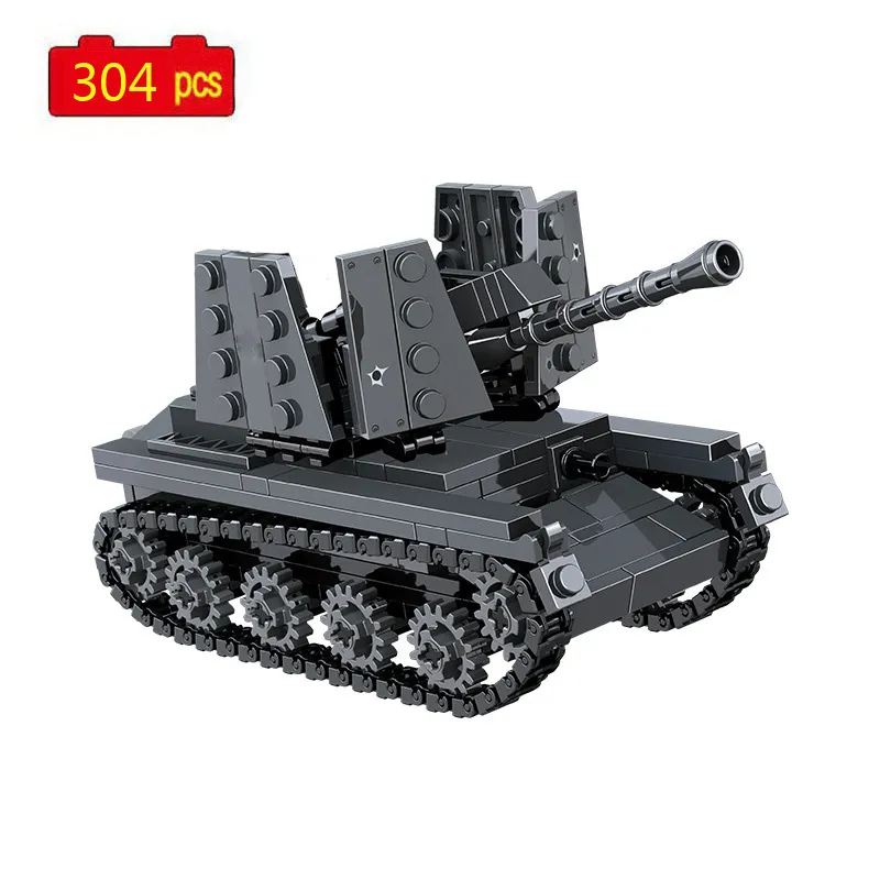 WW2 Military Series World War II Army Tank Destroyer Soldier MOC Model Building Blocks Toys Gifts X0503