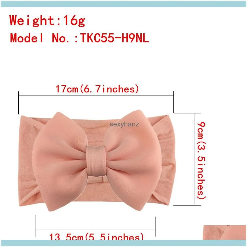 Big 5.5inch Puff Bows Nylon Headband for Baby Girls Knotbow Nylon Turban Headband Kids Children Hair Accessories