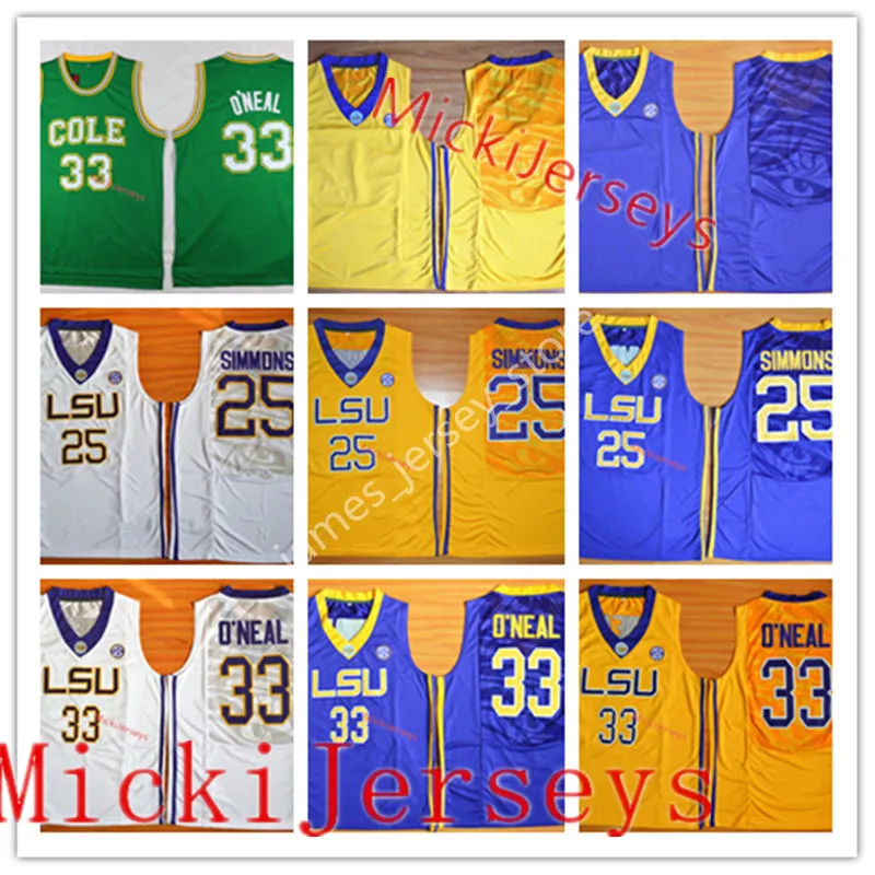 NCAA Custom LSU Tigers مخيط الكلية جيرسي تريميونت ووترز ناز ريد جعيفونتي Smart Skylar Mays Darriel Mack Jr. Noah Thomas Shaquill Oneal Ben Simmons