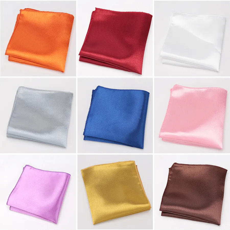 Groom Handkerchief Ties Men Hankies Polyester Hanky Business Pocket Square Cravat Gifts Accessories Tie