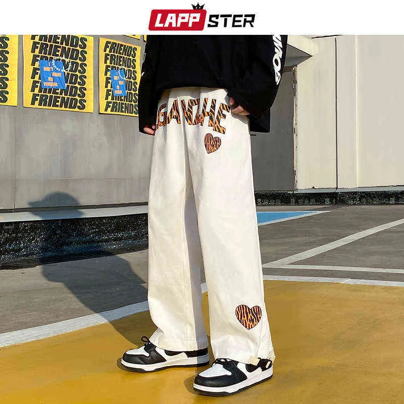 LAPPSTER Men Love Y2k Pantaloni Streetwear giapponesi 2022 Tuta da uomo Moda coreana Pantaloni larghi Harem Pantaloni sportivi vintage maschili 0309