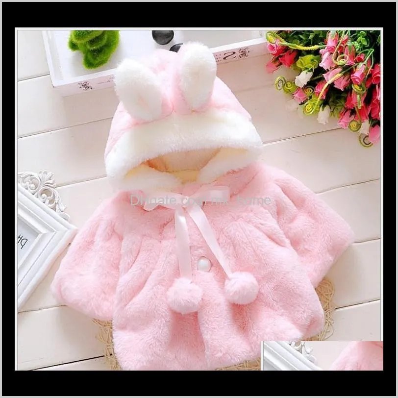 Kläder Baby Maternity Drop Leverans 2021 Baby Girls Coats Toddler Hooded Coat Höst Vinter Infant Cape Shawl Kids Outwear Bödda Kläder 9K2