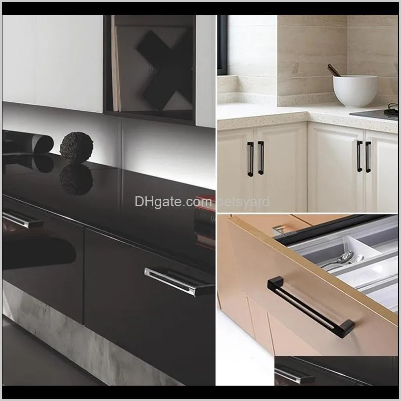 modern cabinet handle furniture chrome black drawer door handles zinc alloy hardware fashion cupboard pull center 160mm z387 & pulls