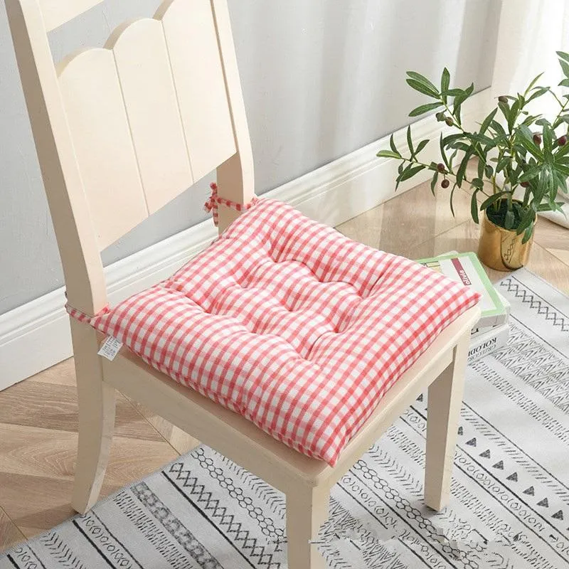 Red Plaid Cushion For Dining Chair Thicked Seat Pad Printed Office Back Floor Siting 1Piece Cushion/Decorative Pillow