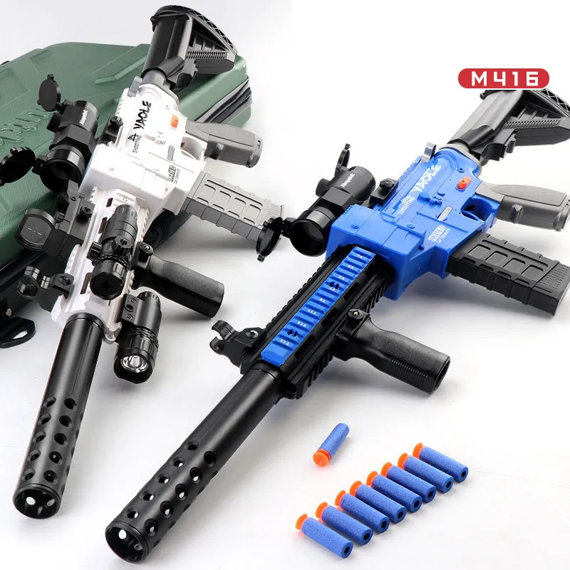 Brinquedos De Arma M416 Ejetor De Concha Arma De Bala Macia EVA Bala Manual  Explosão Elétrica Menino Rifle De Assalto Arma De Brinquedo Infantil Jogo  Ao Ar Livre Adulto CS De $251,81