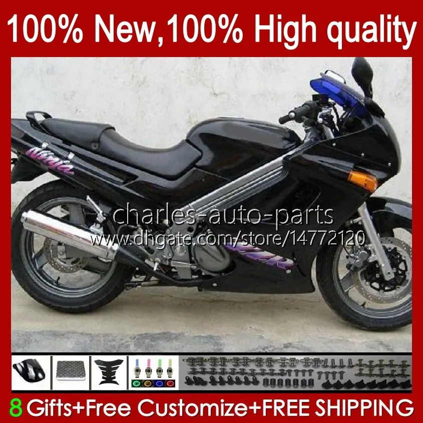 Bodys Black Factory dla Kawasaki Ninja ZZR250 ZZR-250 90 91 92 93 94 95 96 97 98 99 Nadwozie 54HC.28 ZZR 250 CC 1990 1991 1992 1993 1994 1995 1996 1997 1998 1999 OEM Łwycenia