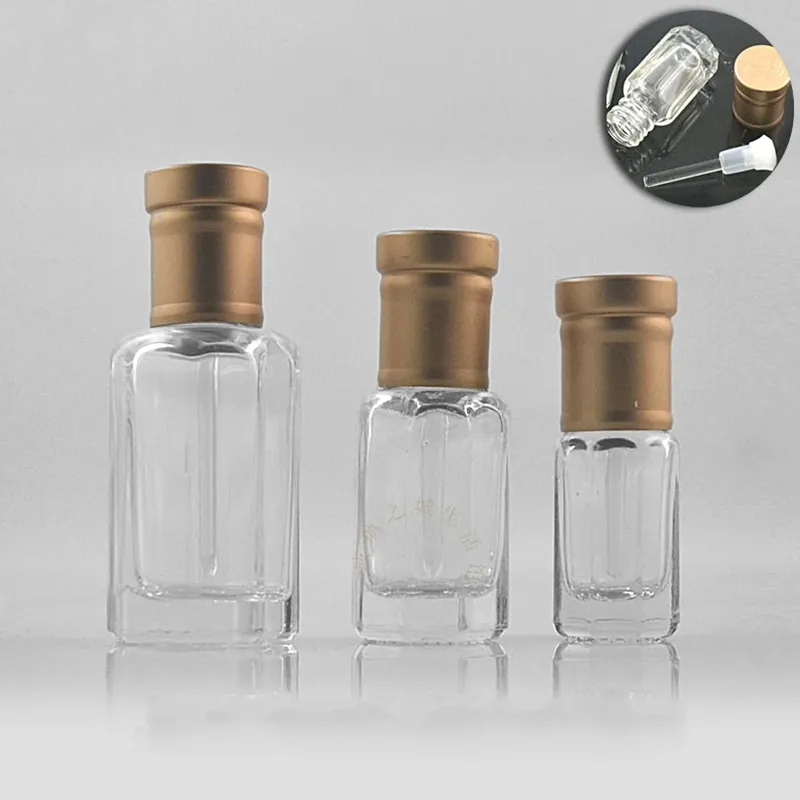 3ml 6ml 12ml mini glas parfymflaska resa kosmetiska behållare tomma dip flaska påfyllningsflaskor