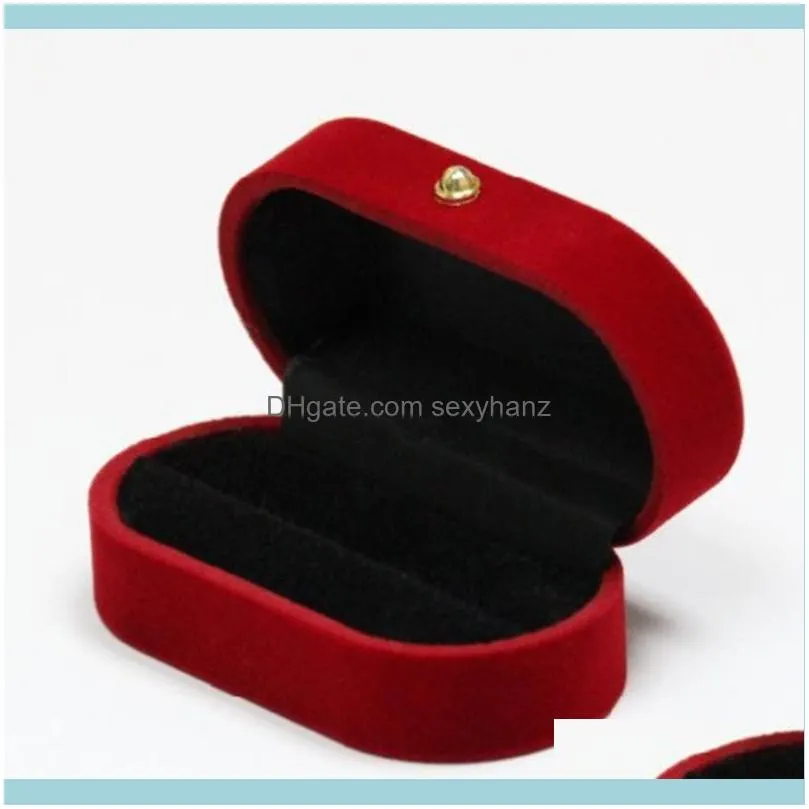 Portable Double Rings Box Display Jewelry Gift Holder Wedding Engagement Ring Case Organizer For Women Pouches, Bags