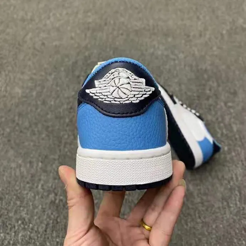 Fragment x 1 Low OG University Royal Blue White Shoes Men athletic sneaker Cactus Jack Jumpman 1s Obsidian mens sports trainers