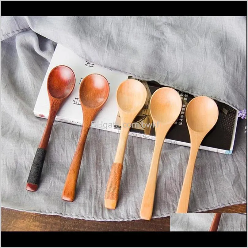 Flatware Kitchen, Dining Bar Home & Garden13*3Cm High Quality Wooden Tea Coffee Milk Honey Tableware Kitchen Aessories Cooking Sugar Salt Sma