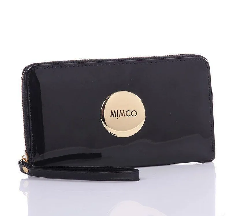 العلامة التجارية Mimco Wallet Women Pu Leather Prests محفظة كبيرة مكياج أكياس مستحضرات التجميل سيدات كلاسيكية التسوق المسائية Bag246a