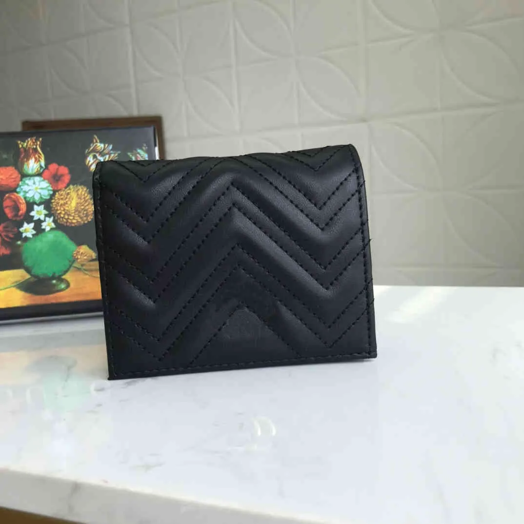 488109 Luxury designer Marmont Wallet Case Fashion Women Coin Purse Pouch Quilted Leather Mini Short Wallets Main Credit Card Holder s