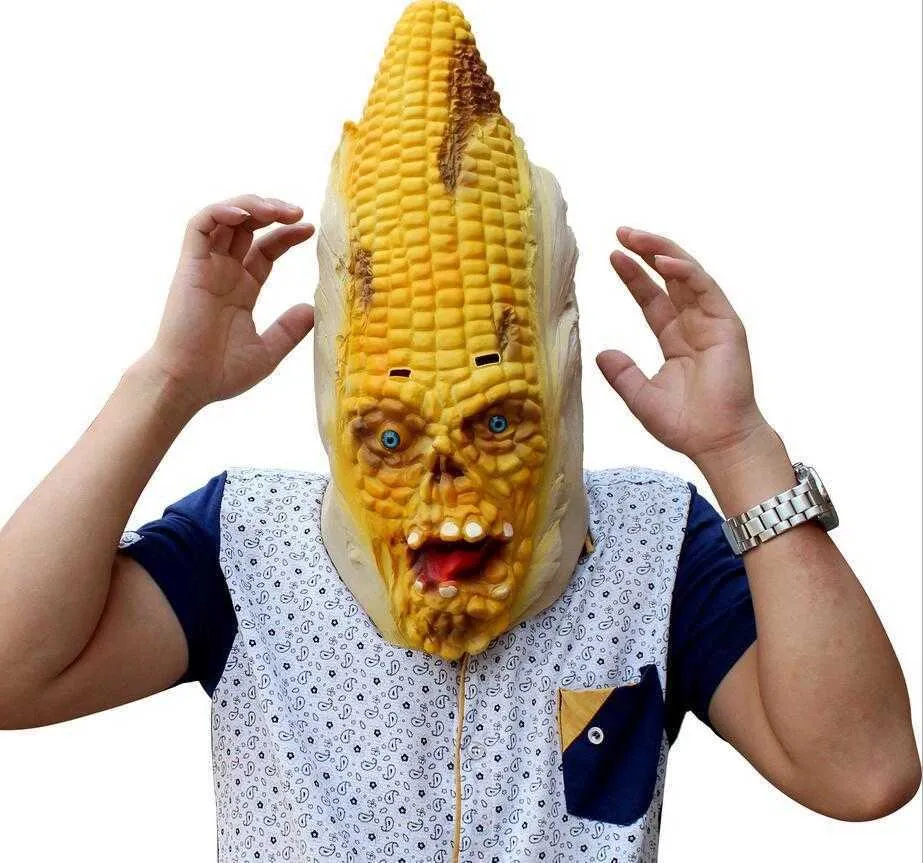 Corn Latex Scary Festival voor Bar Party Volwassen Halloween Toy Cosplay Kostuum Grappige Spoof masker