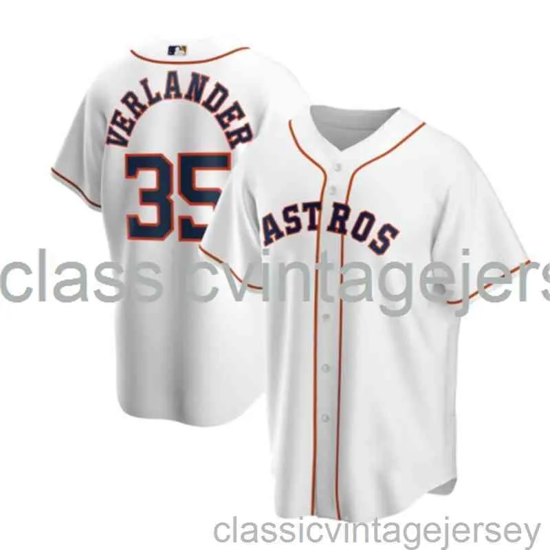 Justin Verlander Nom Blanc AOP Baseball Jersey XS-6XL Cousu Hommes Femmes Jeunesse Baseball Jersey