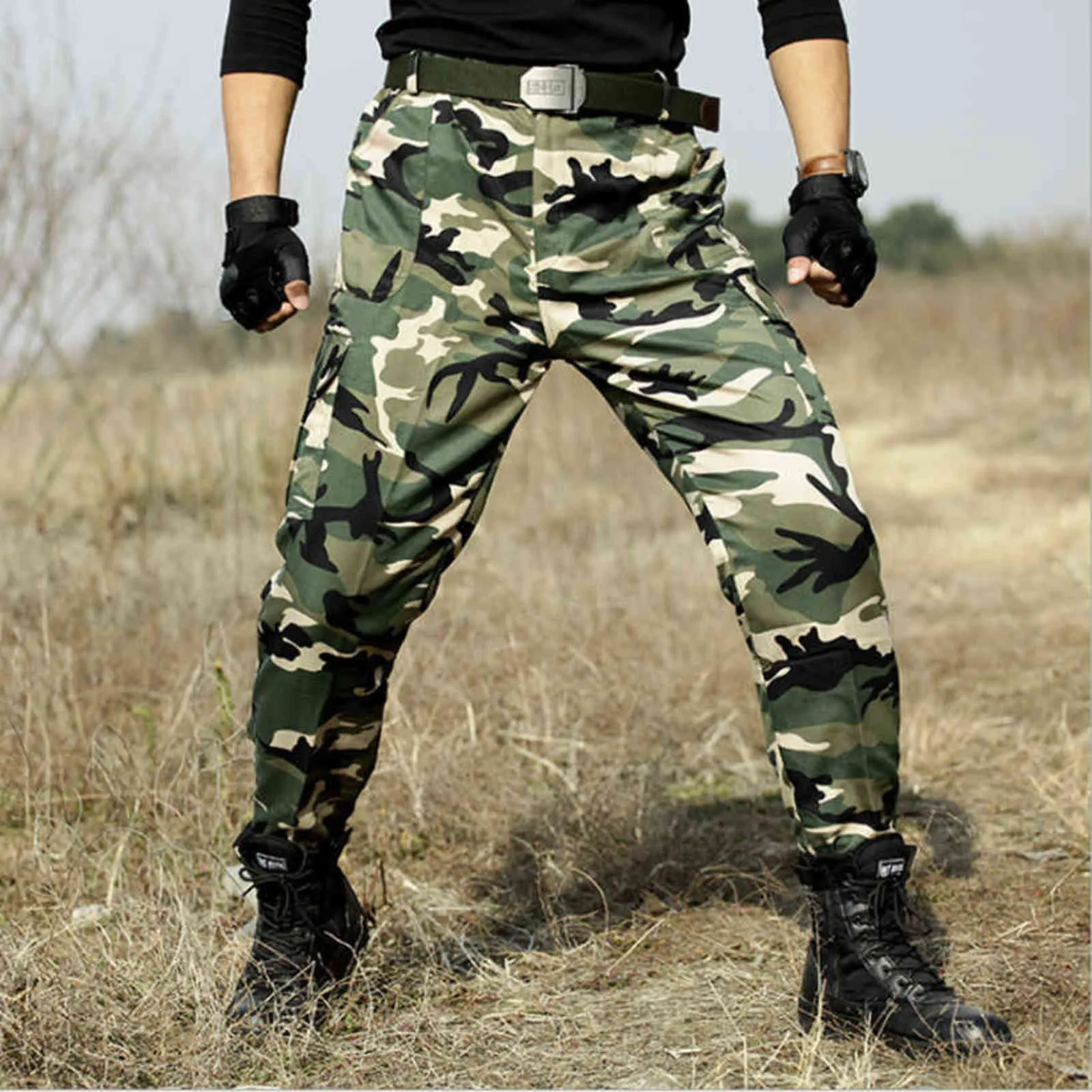 Pantalones tácticos de carga para hombre, pantalones militares de combate  de camuflaje de pitón negro, pantalones de caza de trabajo del ejército