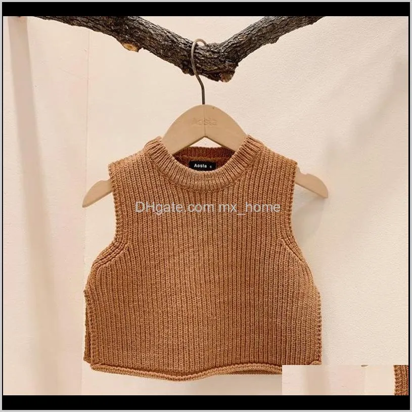 baby girls solid sleeveless pullover sweaters baby boys knit vest sweaters kids sweater toddler autumn outerwear 201103