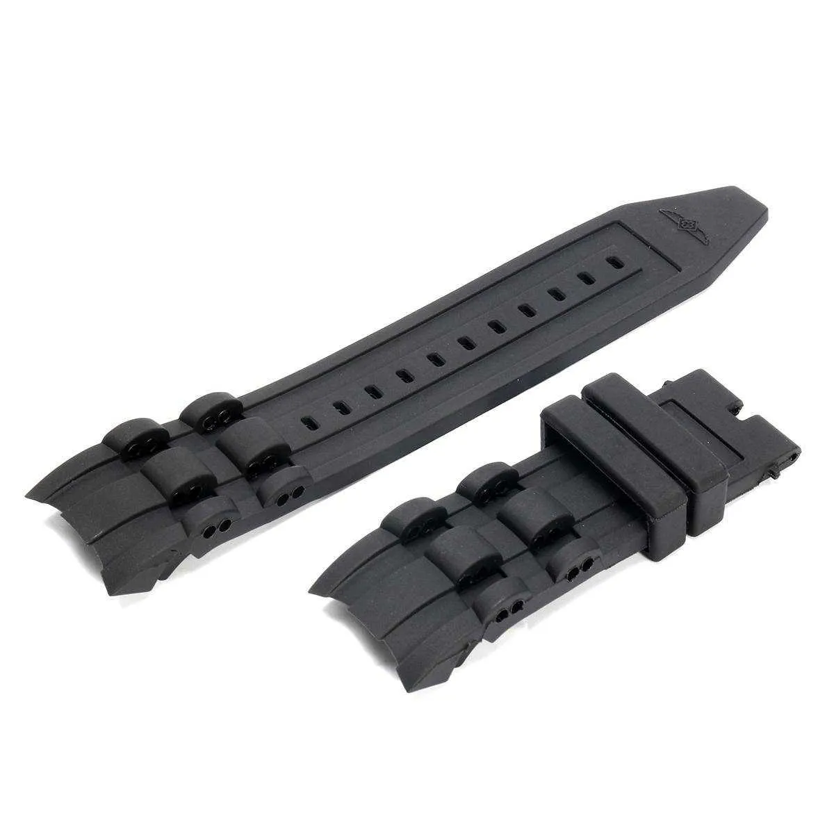 26mm Silicone Gummi Watchband Svart Luxury Mäns Armband Watch Armband Byte Ström Nej Spänne För / Invicta / Pro / Diver H0915