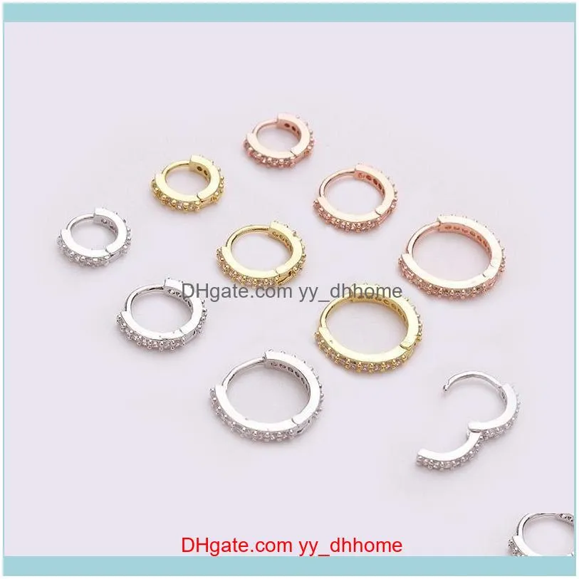 Earrings Jewelrywholesale Boucles Doreilles 6Mm To 10Mm Cz Cartilage Hie- Hoop Earring Small Hoops Tragus Woman Daith Piercing Jewelry & Hie