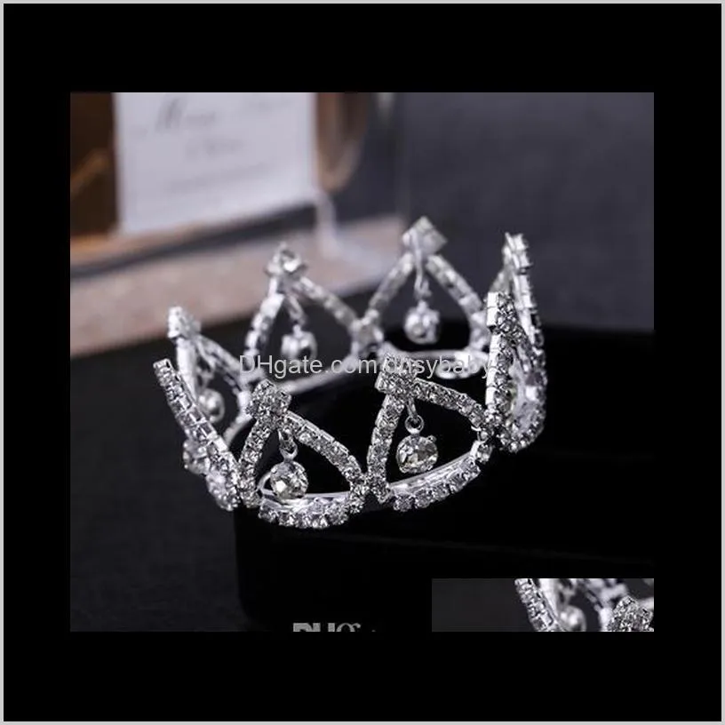 2017 promotion sale trendy zinc alloy tiaras mini rhinestone round tiara crown for newborn - baby photo prop