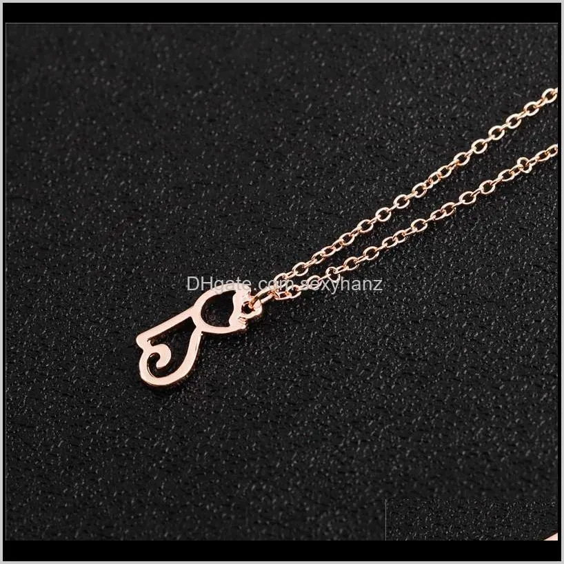 10pcs cute pet cat necklace hollow outline minimalist small animal lovely pussy kitty cat pendant chain necklaces for women couple