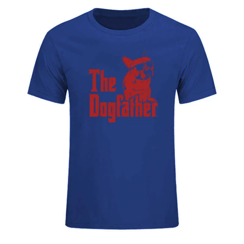 Dogfather - Maglietta da uomo a maniche corte, unisex, motivo bulldog francese, idea regalo divertente nelle taglie S-XXXXXL blu navy XXXXL