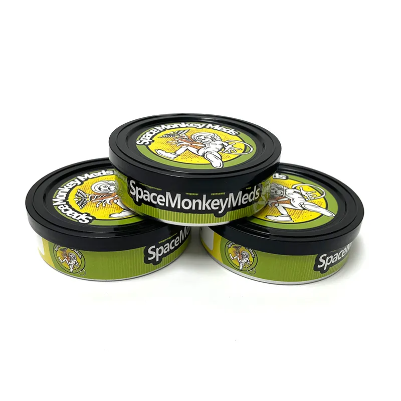 3,5G 100 ML Space Monkey Pressitin Latas Recipiente de Erva Seca Metal Atum Garrafa de Lata