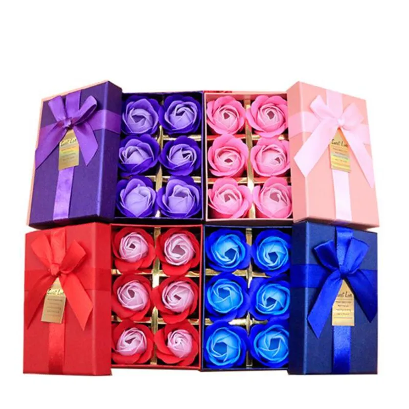 Künstliche gefälschte Blumen-Geschenkbox, Rosenduft, Badeseife, Blumen-Set, Valentinstag, Erntedankfest, Muttertagsgeschenk, Hochzeit, Weihnachten, Party-Dekoration YL0235