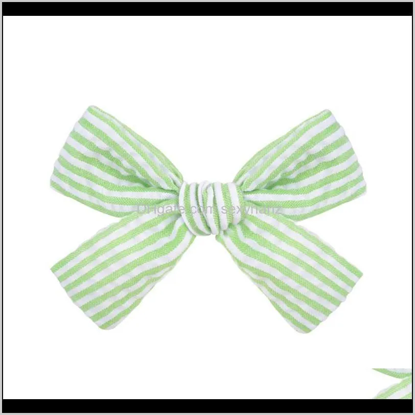 new girls bows hair clips fabric striped bow hairpin bowknot with clip floral bangs clip hairpins hair ties designer jewelry accessory