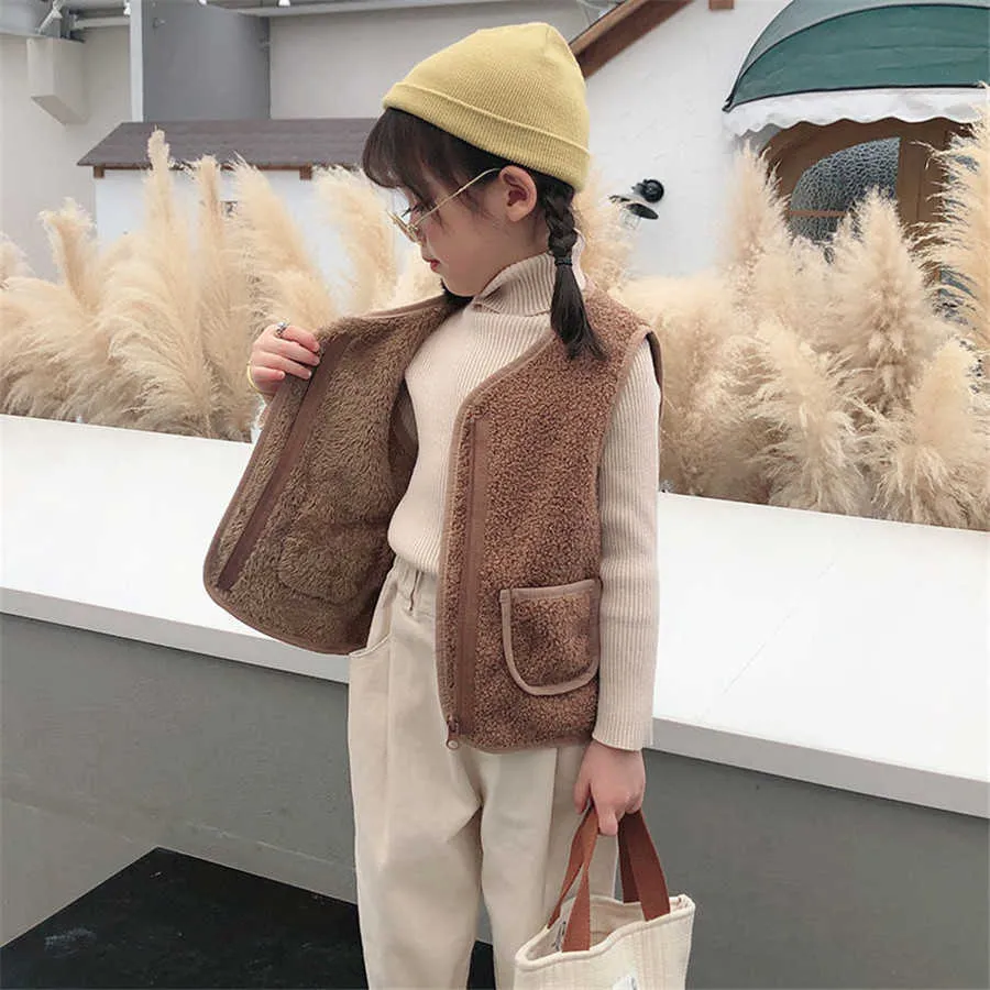 Mädchen Fleece Weste Baby Junge Kleinkind Samt Weste für Mädchen warme Weste Kinder ärmellose Weste Herbst outwear Bär Kleinkind Mädchen H0909