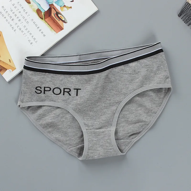 6pc/Lot Teenager Girls Underwear Cotton Briefs Sports Letters