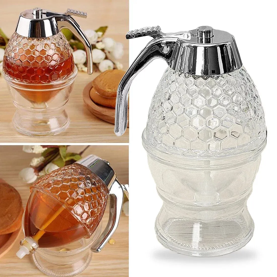 Kitchen Tools Portable 200ml Honey Syrup Dispenser Pot Bottle