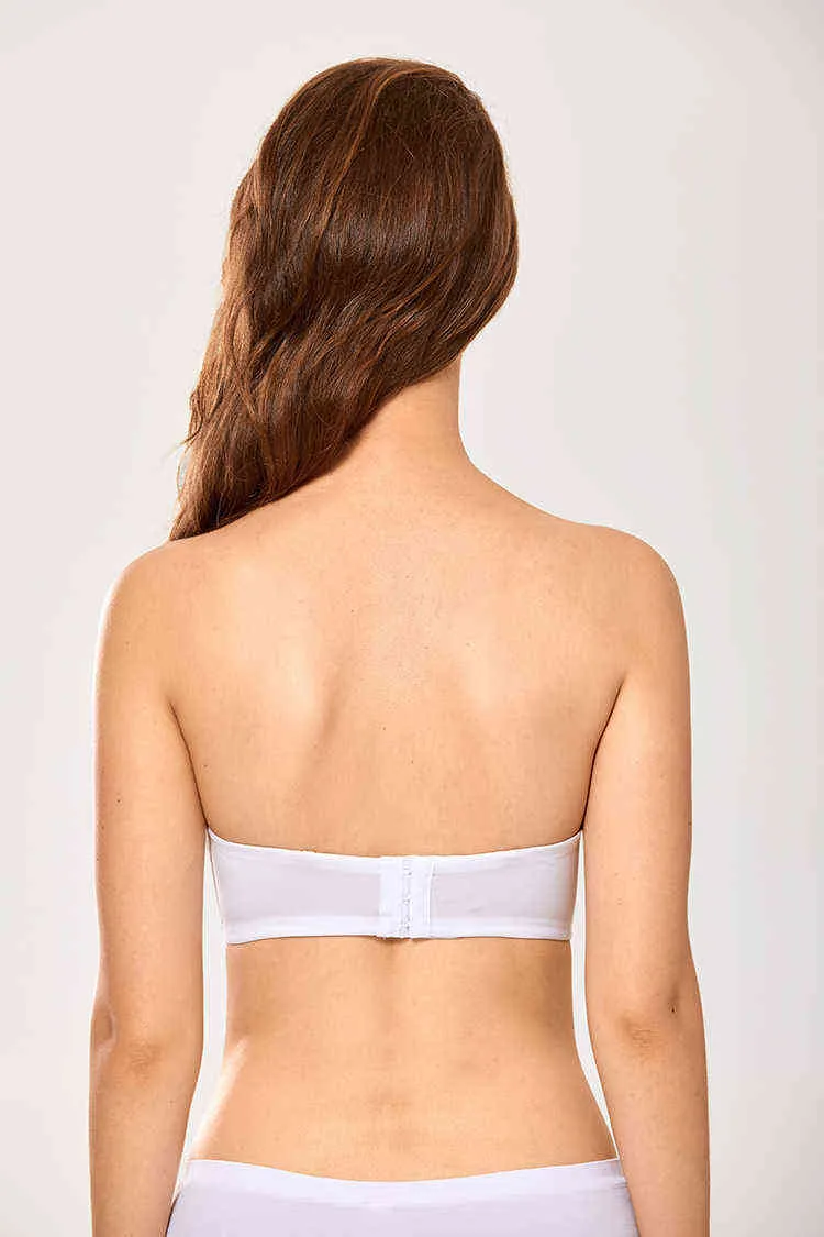 DOBREVA Womens Lace Strapless Bra Plus Size Underwire Unlined