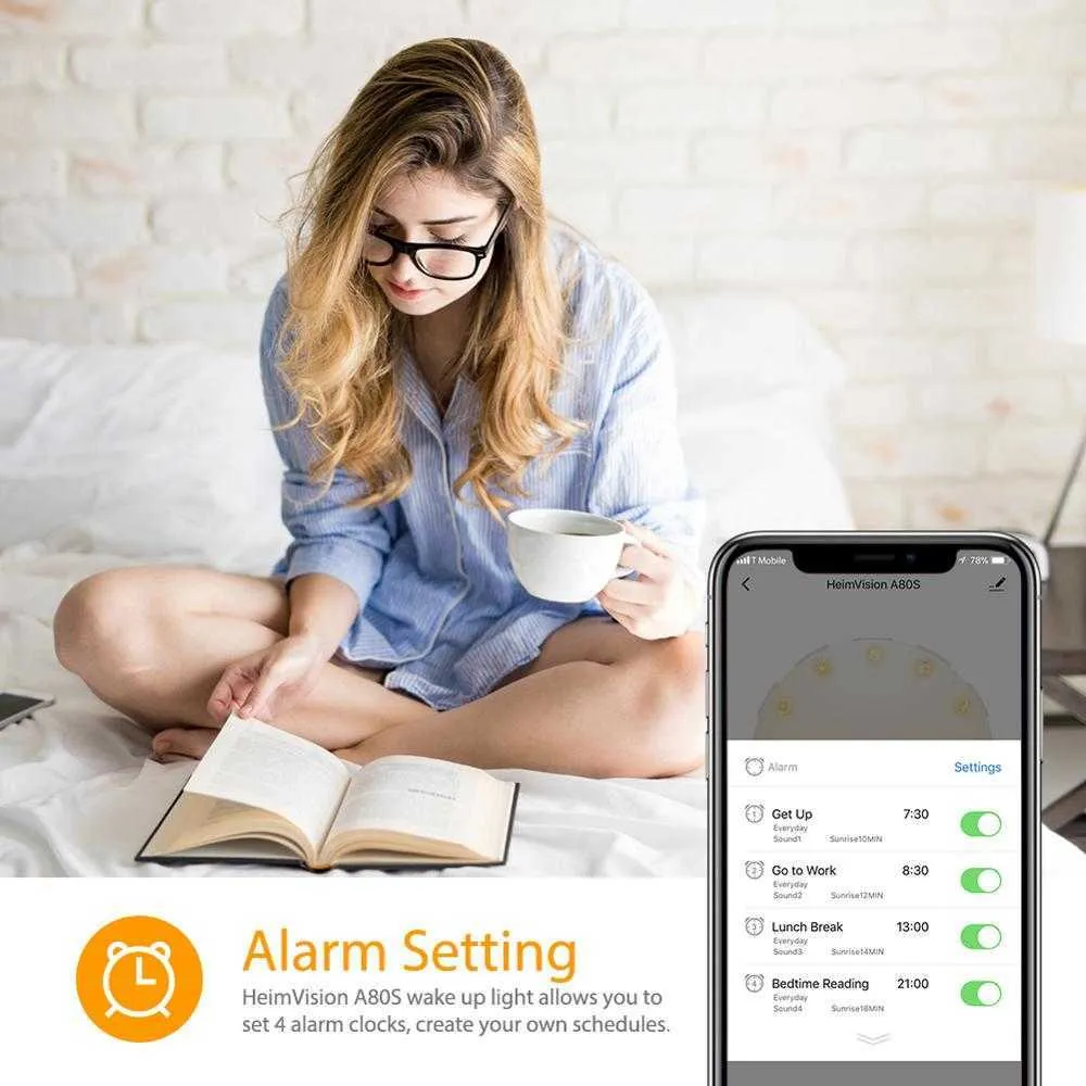 HeimVision A80S Sunrise Alarm Clock Wake-Up Light