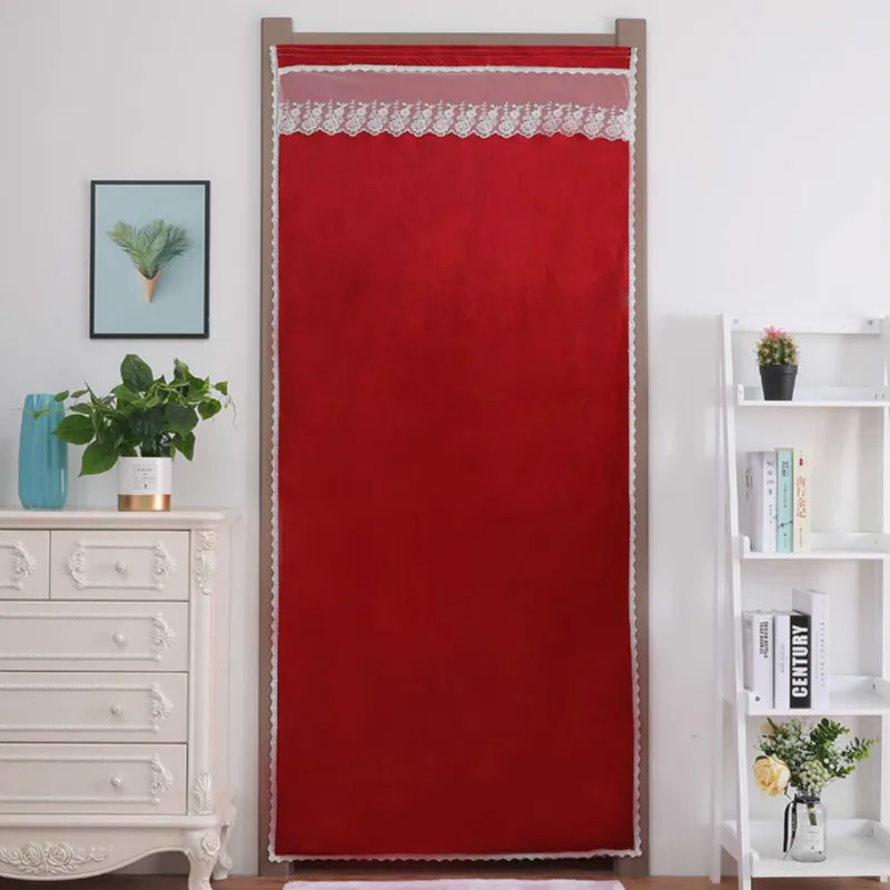 Solidna kolorowa zasłona drzwi Chenille zamszowe drzwi ochrona prywatności Montaż lub kuchnia lub korona drzwi sypialni F0404 210420