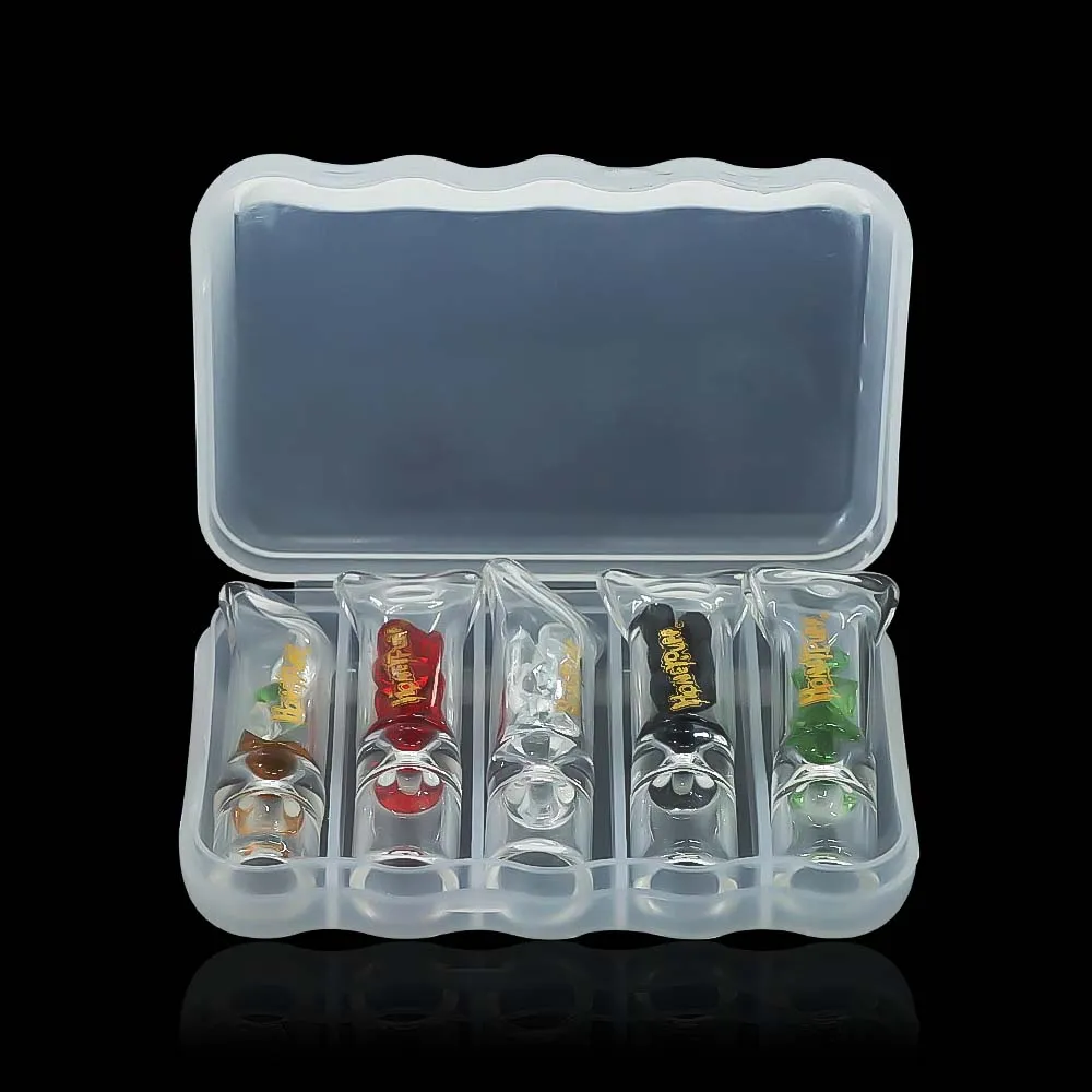 Flat Glass Diamond Mouthpiece Renewable Use Cigarette Mouth Tip 5pcs Per Plastic Case Smoking Wholesale