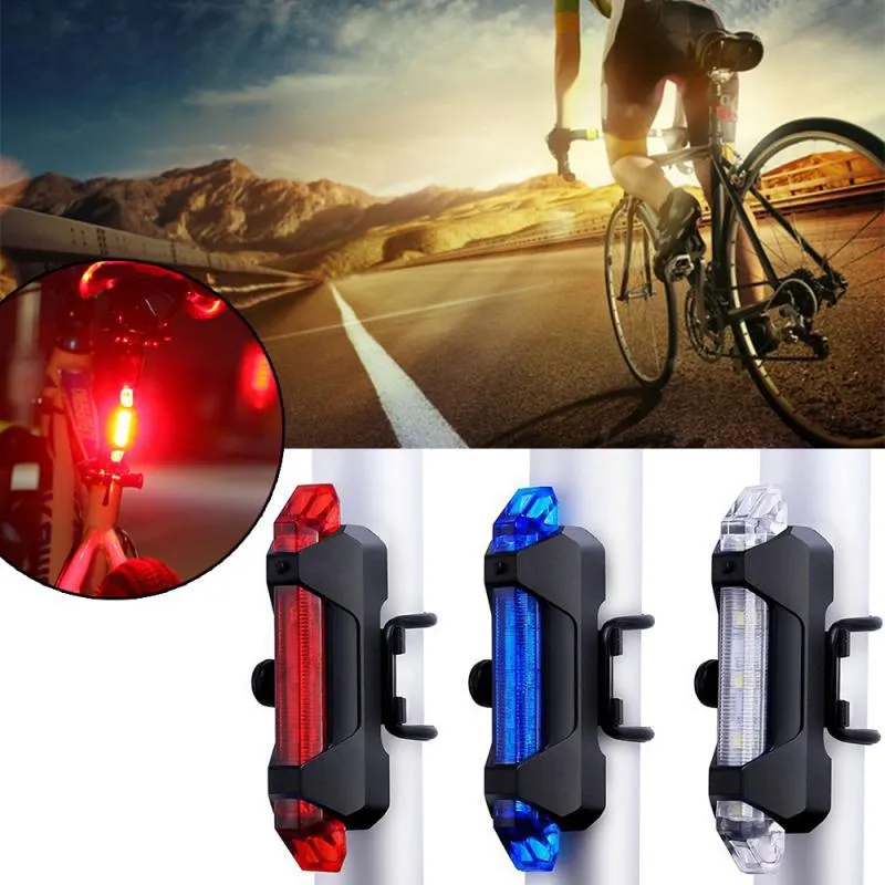 Luz de bicicleta à prova d'água traseira traseira LED USB recarregável mountain bike ciclismo luz de aviso de segurança TSLM2 867 Z2