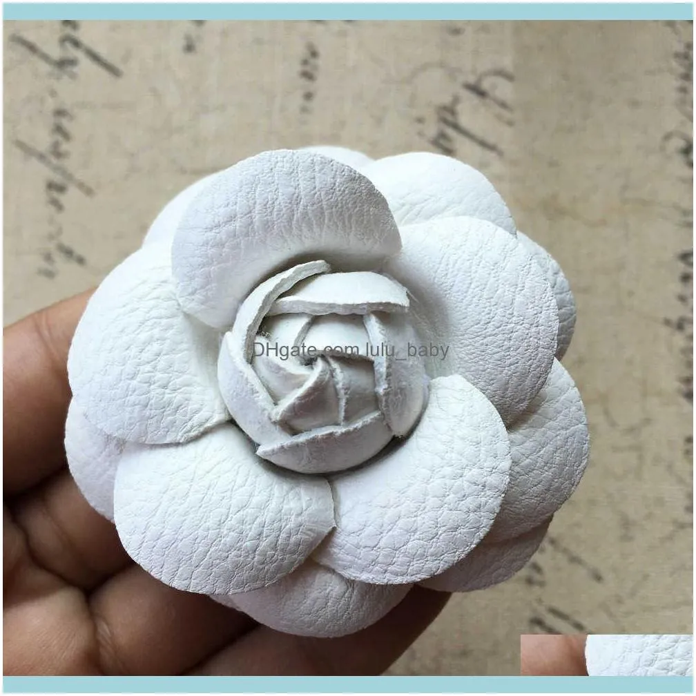 10PCs/Lot Handmade PU Fabric 3D Camellia Flower Craft Patch Sticker Fit Women Hair Jewelry Clips Shoes Garment DIY