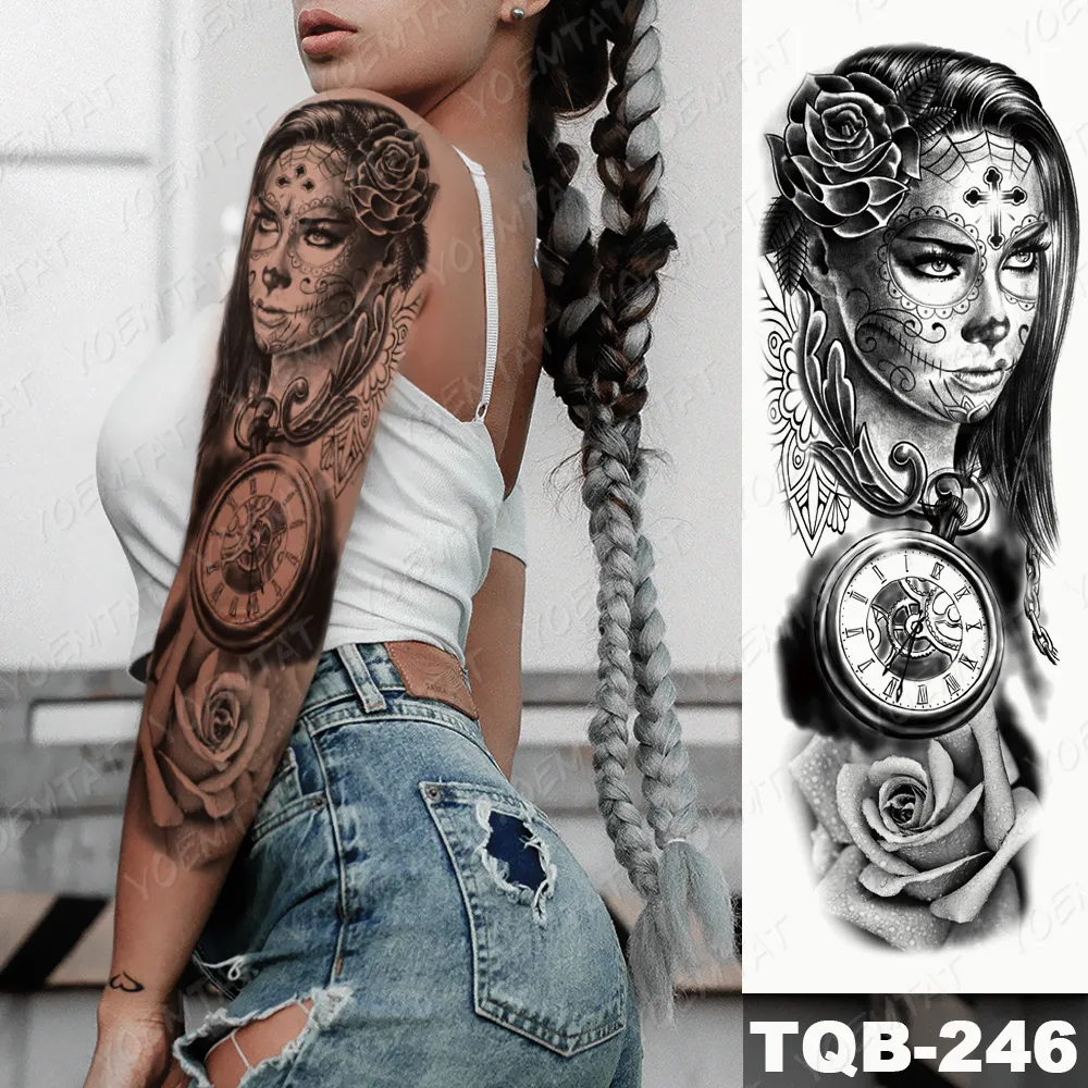 Large Arm Sleeve Tattoo Bird Crow Forest Moon Waterproof Temporary Tatto  Sticker Lion Wolf Clock Body Art Full Fake Tatoo Men From Changdou81,  $ | DHgate Israel