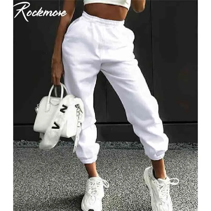 Rockmore Harajuku Joggers Geniş Bacak Eşofman Kadın Pantolon Artı Boyutu Yüksek Bel Pantolon Streetwear Kore Rahat Pantolon Femme Güz 210915