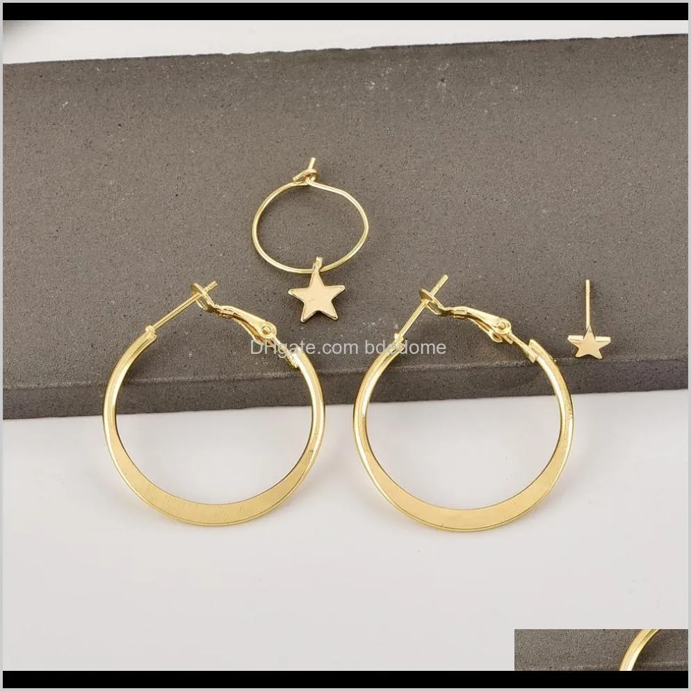 fashion jewelry earring sets hoop star stud star pendant steel alloy material gold color plated for women girls gift