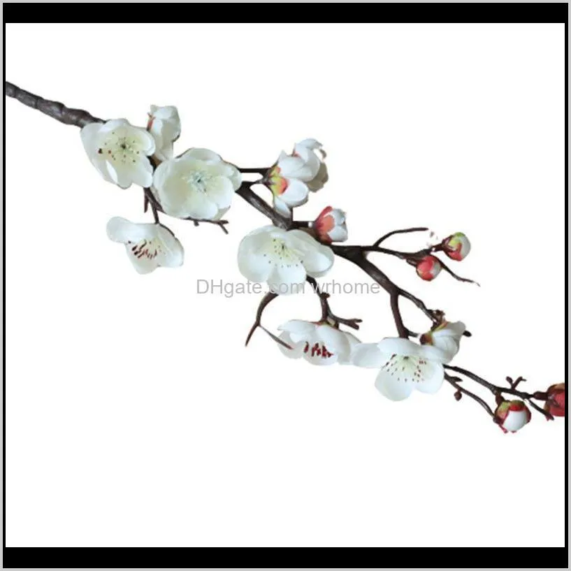 Chinese Simulation Plum Decorative Ornaments DIY Wedding Decoration Home Bouquet Faux Flowers Branch & Wreaths