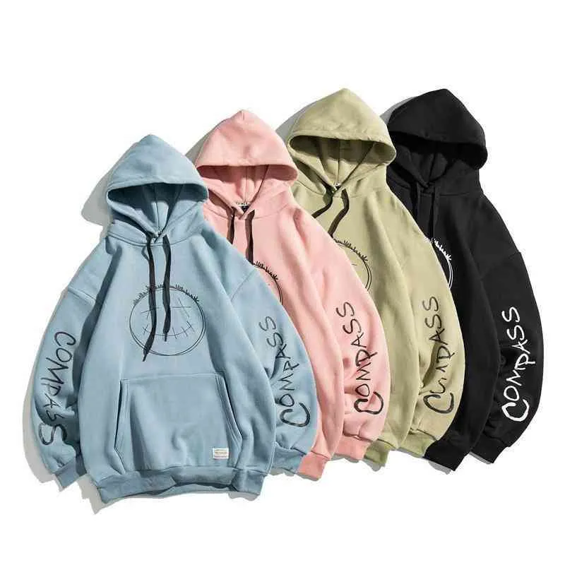 2020 autumn new couple casual loose sweater men and women all-match Japanese hip-hop smiley face hooded top