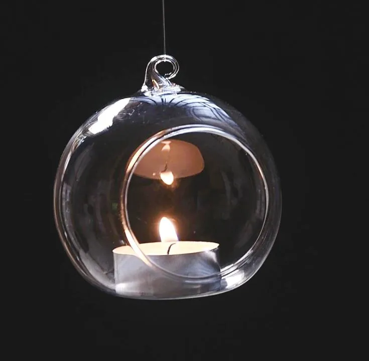 60MM Hanging Tealight Holder Glass Globes Terrarium Wedding Candle Holders Candlestick Vase Home Hotel Bar Decoration SN2758