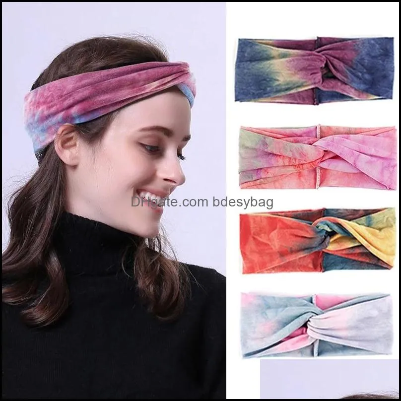 2020 Cotton Headband for Women Folding Sports Hairband Breathable Comfortable Elastic Yoga Hair Band Printing Turban Female