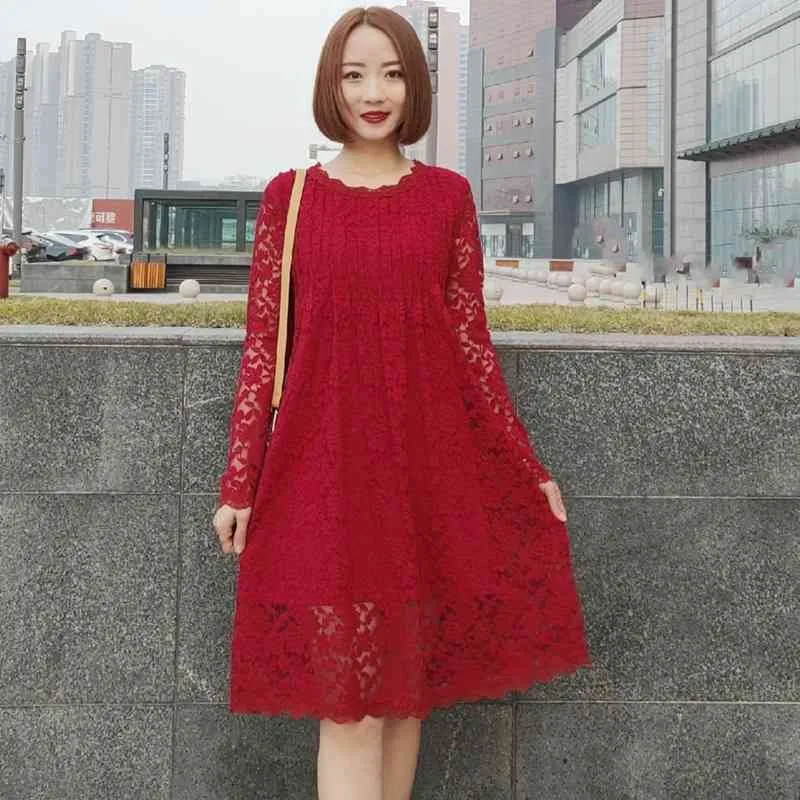 WERUERUYU Summer Korean Chiffon Women Dress Elegant Ladies Vintage Boho Floral Office Long Sleeve Vestidos Clothing 210608